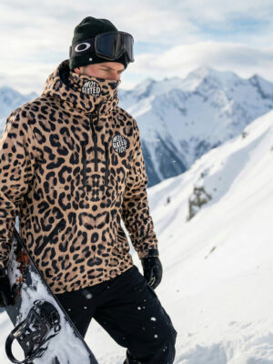 MHK Snowboard Leopard Jacket Front Logo Fixed