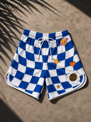 CHECKERED FLOWER BLUE