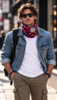 NEON TIGER STRIPE NECK WARMER